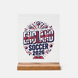England Fußball 2026 Fußball Fett Land Typografie Acrylschild