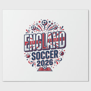 England Fußball 2026 Fußball Fett Land Typografie Geschenkpapier