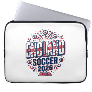 England Fußball 2026 Fußball Fett Land Typografie Laptopschutzhülle