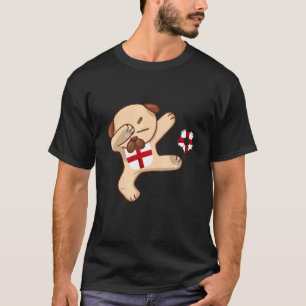 England Fußball Dabbing Hund Pug England St George T-Shirt