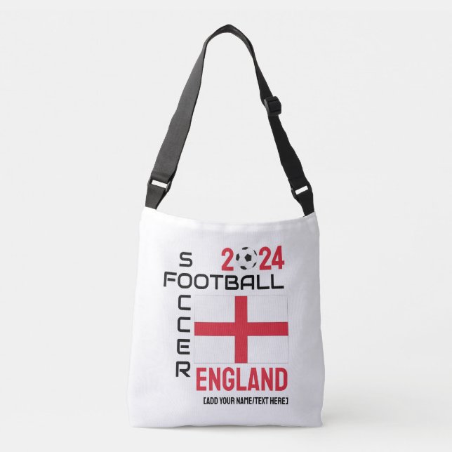 ENGLAND Fußball Individuelle Name 2024 JEDES JAHR Tragetaschen Mit Langen Trägern (Vorderseite)