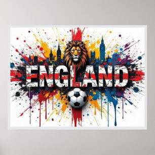 England Fußball Stadtlandschaft Ölmalerei Stil Kun Poster