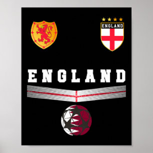 England Fußballfans Trikot Englische Flagge Fußll Poster