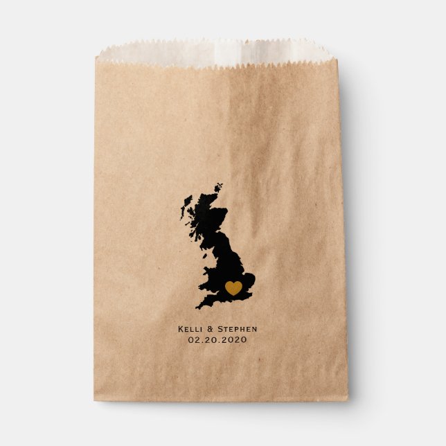 England Gastgeschenk Hochzeit Leckerei Säcke, Kart Geschenktütchen (Vorderseite)
