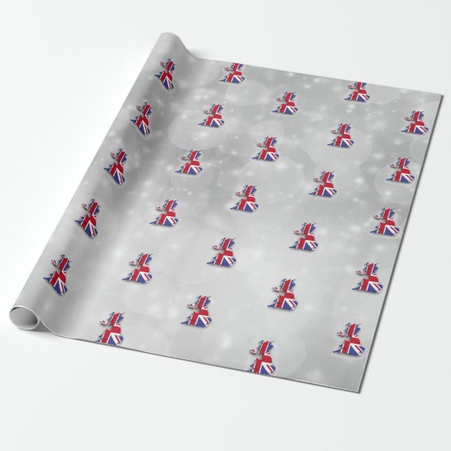 England Großbritannien Britische Karte Geschenkpapier (Ungerollt)