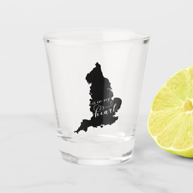 England ist in meinem Herzen Schnapsglas (Vorderseite)