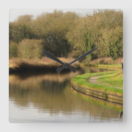 England-Kanal-Wasser-Teich-LandschaftsWanduhr Quadratische Wanduhr