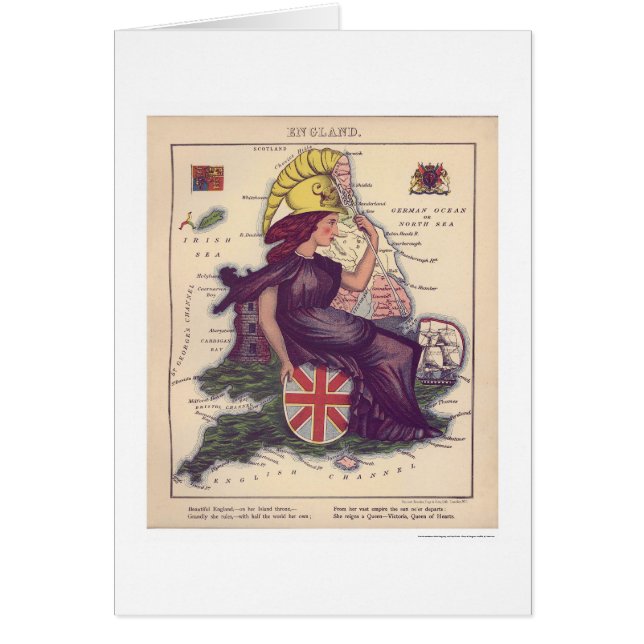 England-Karikatur-Karte 1868 (Vorne)
