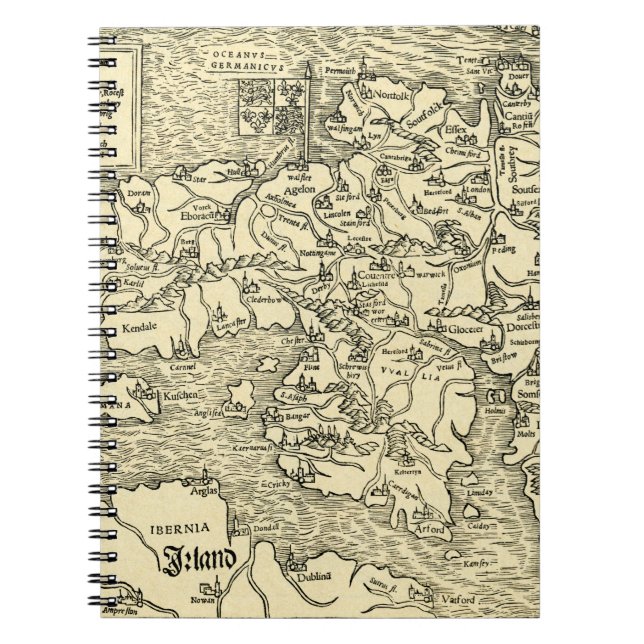 England-Karte in Ptolemäus 's Geographia Notizblock (Vorderseite)