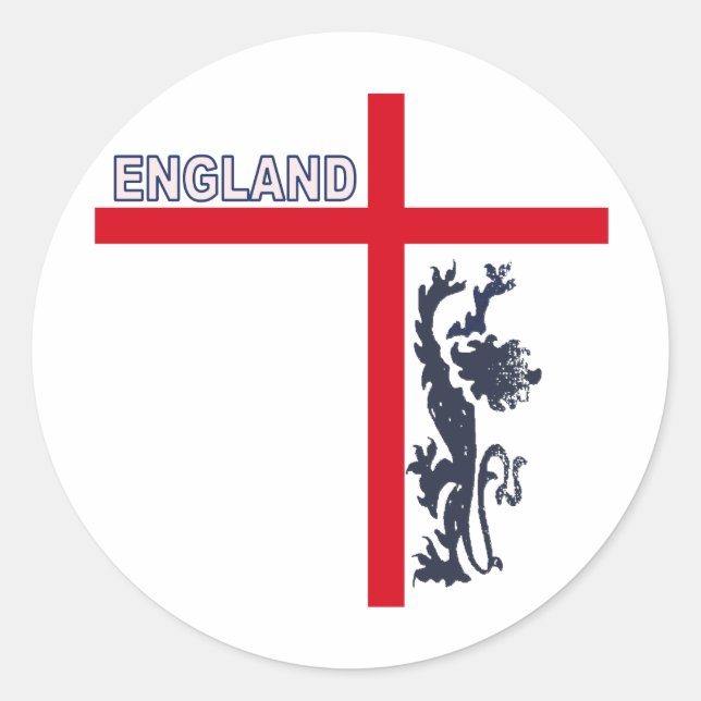 ENGLAND-Kreuzkreuz Runder Aufkleber (Vorderseite)