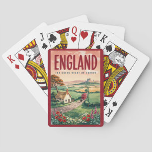 England Landschaft Illustration Reise Kunst Retro Spielkarten