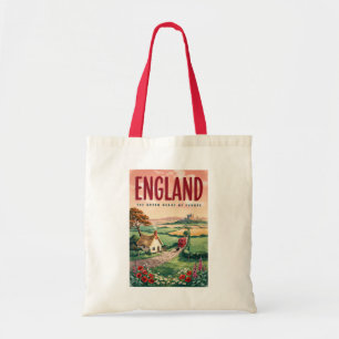 England Landschaft Illustration Reise Kunst Retro Tragetasche