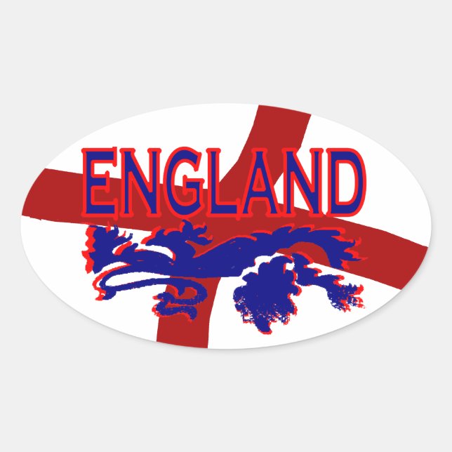 England Lion Roar St George Oval Aufkleber (Vorderseite)