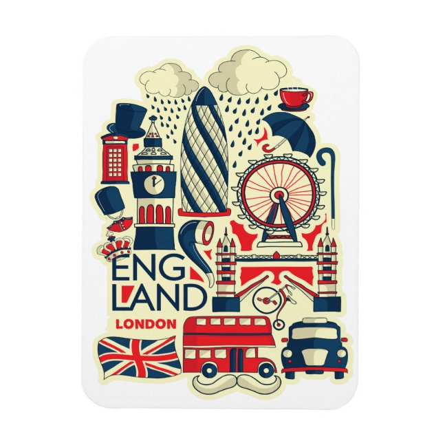England London Funny Magnet (Vertikal)