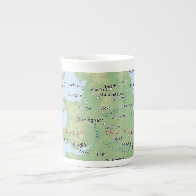 "England Map" Knochen China Cup Prozellantasse (Vorderseite)