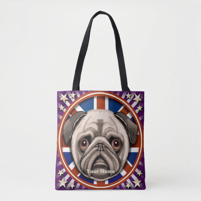 England Mops in der Toter Tasche (Vorderseite)