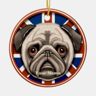 England Mops Keramik Ornament