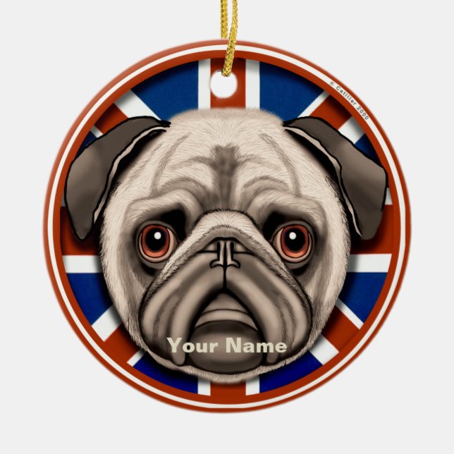 England Mops Ornamente (Vorne)