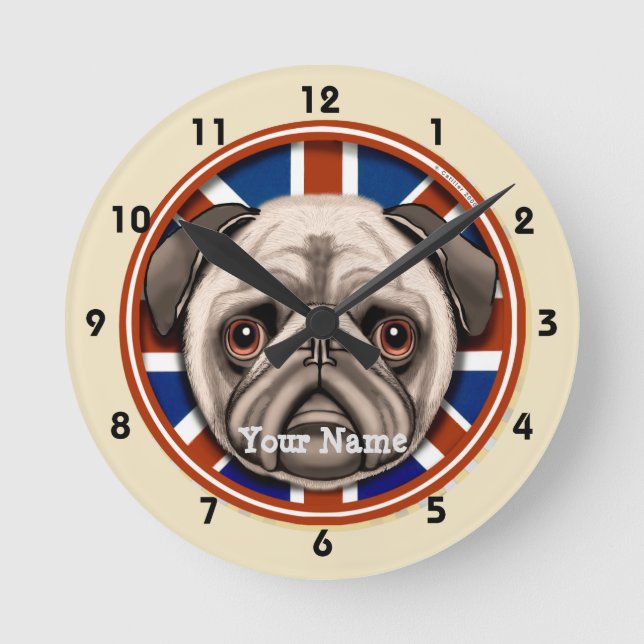 England Mops Uhr (Vorderseite)