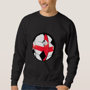 England National Flag Soccer Ball Fan Jersey Sweatshirt