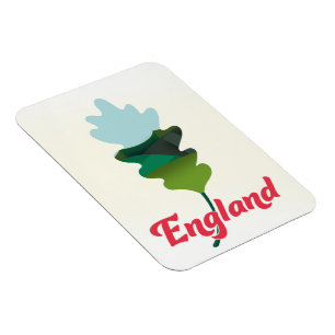 England Oak Leaf Reiseplakat Magnet