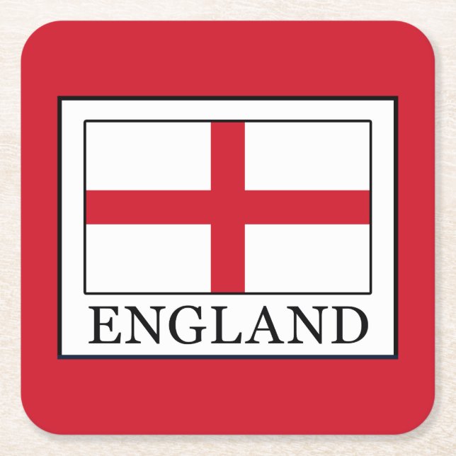 England Rechteckiger Pappuntersetzer (Vorderseite)