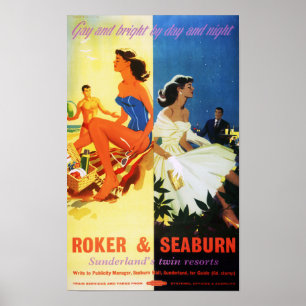 England Roker und Seaburn wieder hergestelltes Poster