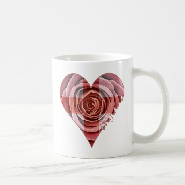 England-Rosen-Herz Kaffeetasse (Rechts)