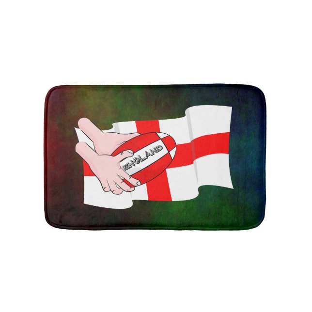 England Rugby Team Unterstützer Flag mit Ball Badematte (Vorderseite)