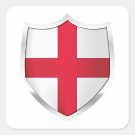 England Silver Shield Flag Quadratischer Aufkleber