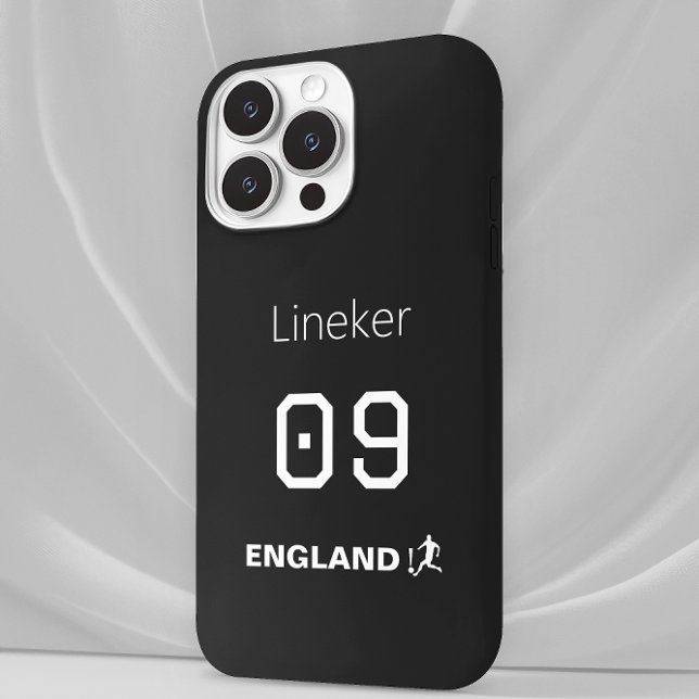 England Soccer Black White Case Custom Name iPhone 15 Pro Hülle (Von Creator hochgeladen)