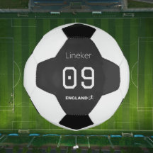 England Soccer Black White Custom Name Number