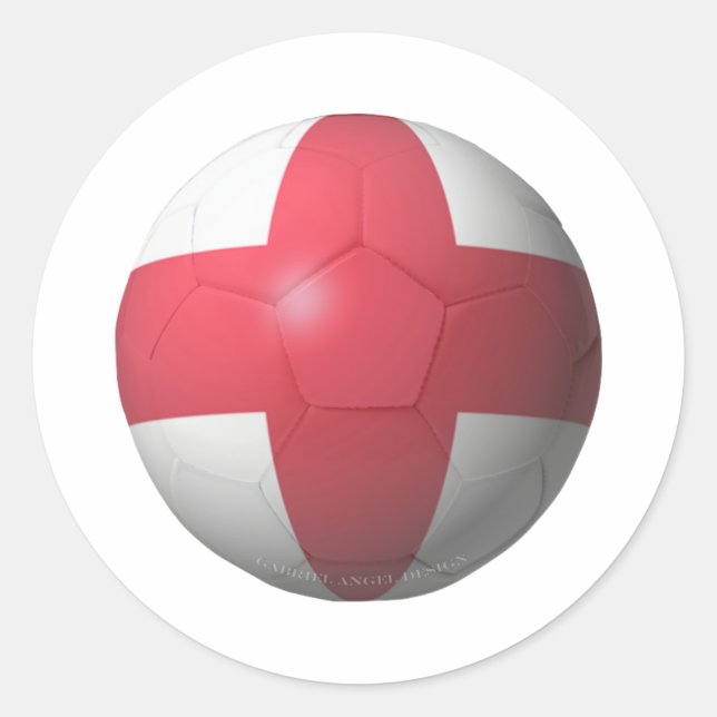 England Soccer Runder Aufkleber (Vorderseite)
