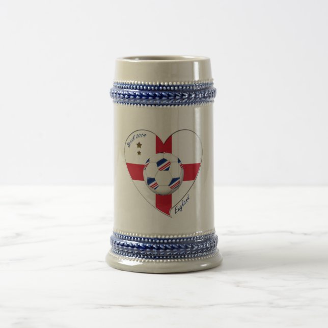 „ENGLAND“ Soccer Team. Fußball von England 2014 Bierglas (Mittel)