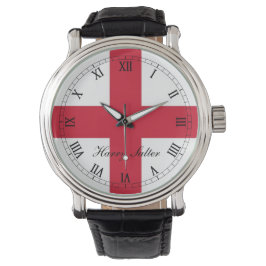 England, St Georges Cross Flag. Armbanduhr