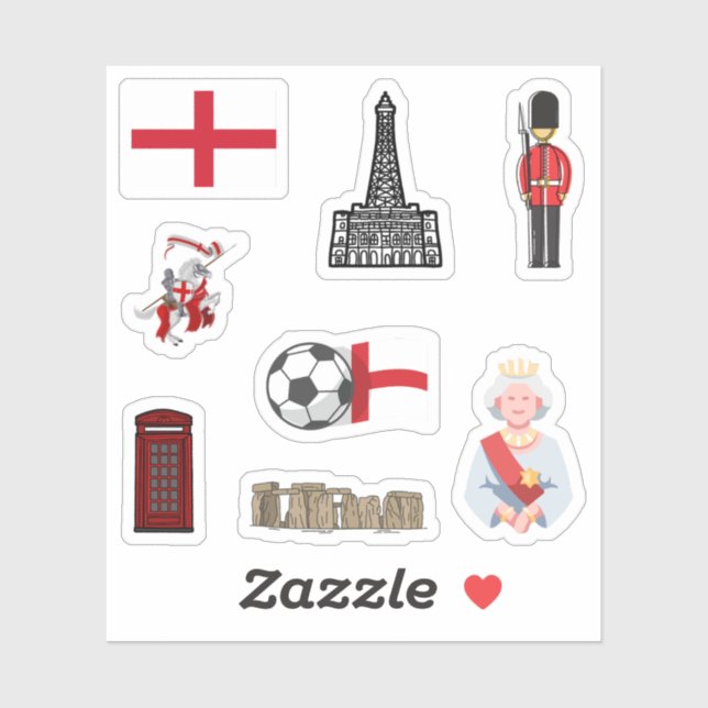 England Stickers Aufkleber (Blatt)