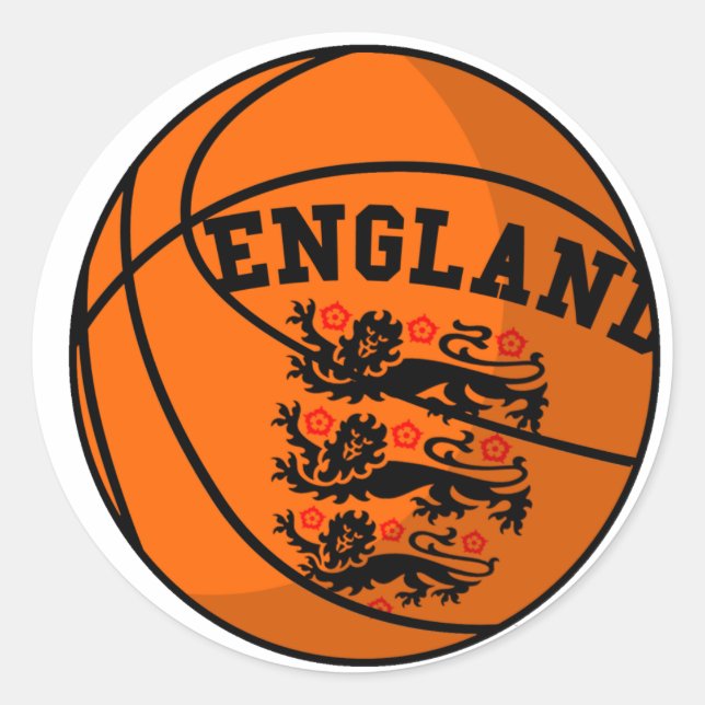 England Three Lions Basketball Sticker (Vorderseite)