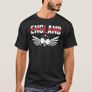 England Tischtennis Unterstützung Englisch Ping Po T-Shirt