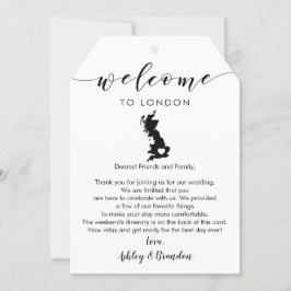 England UK Wedding Welcome Tag, Letter Tour