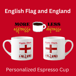 England und englische Flagge Rot Personalisierung Espressotasse