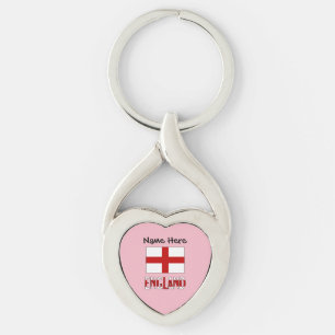 England und personalisierte englische Flagge  Schlüsselanhänger