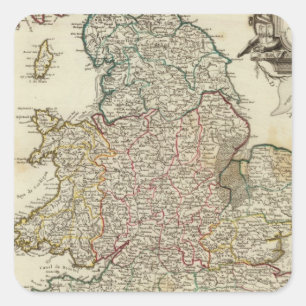 England und Wales 2 Quadratischer Aufkleber