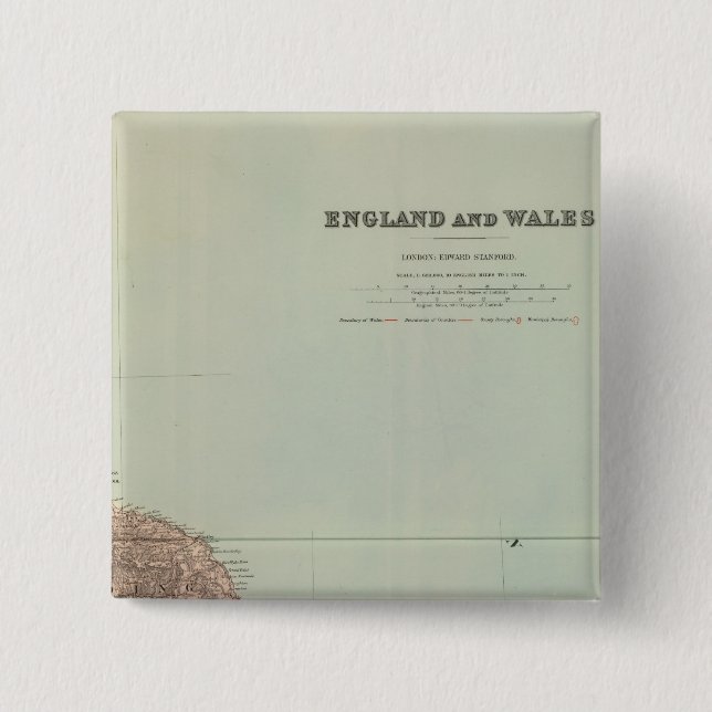 England und Wales im Nordosten Button (Vorderseite)
