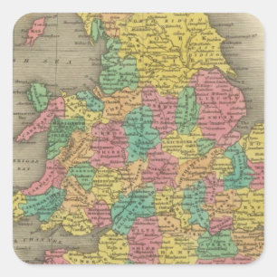 England und Wales Quadratischer Aufkleber