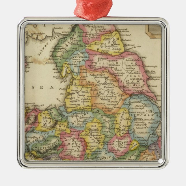 England und Wales Silbernes Ornament (Vorne)