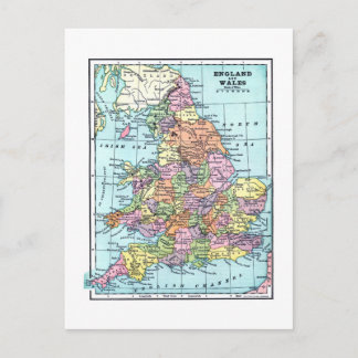 England und Wales Vintage Postkarte