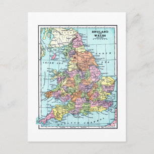England und Wales Vintage-Postkarte Postkarte