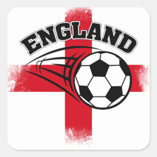 England Unterstützerfußball Quadratischer Aufkleber