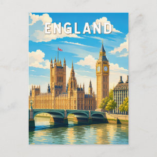 England Vereinigtes Königreich Illustration Reise Postkarte