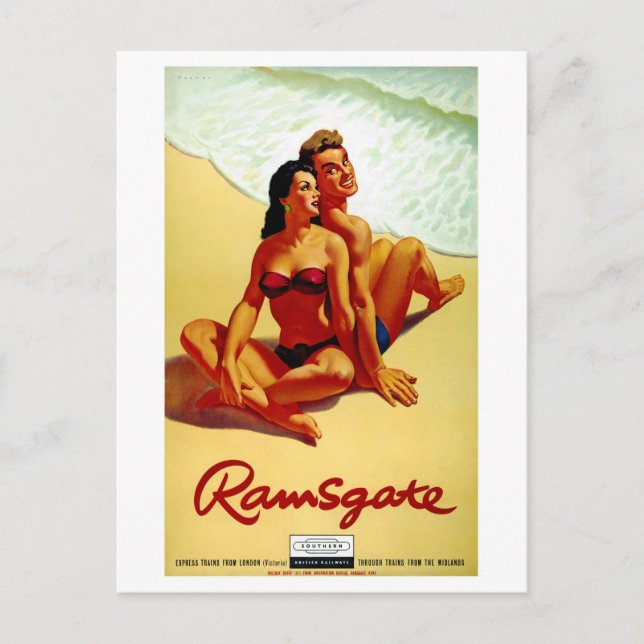 England Vintage Poster wiederhergestellt Postkarte (Vorderseite)